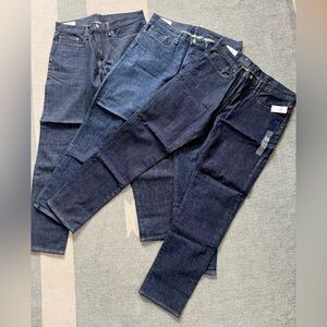 3 Pairs - Gap Mens Slim Jeans - 1 NWT - 34 x 32 - Dark Wash